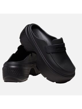 Black Slip-On Platform Clog